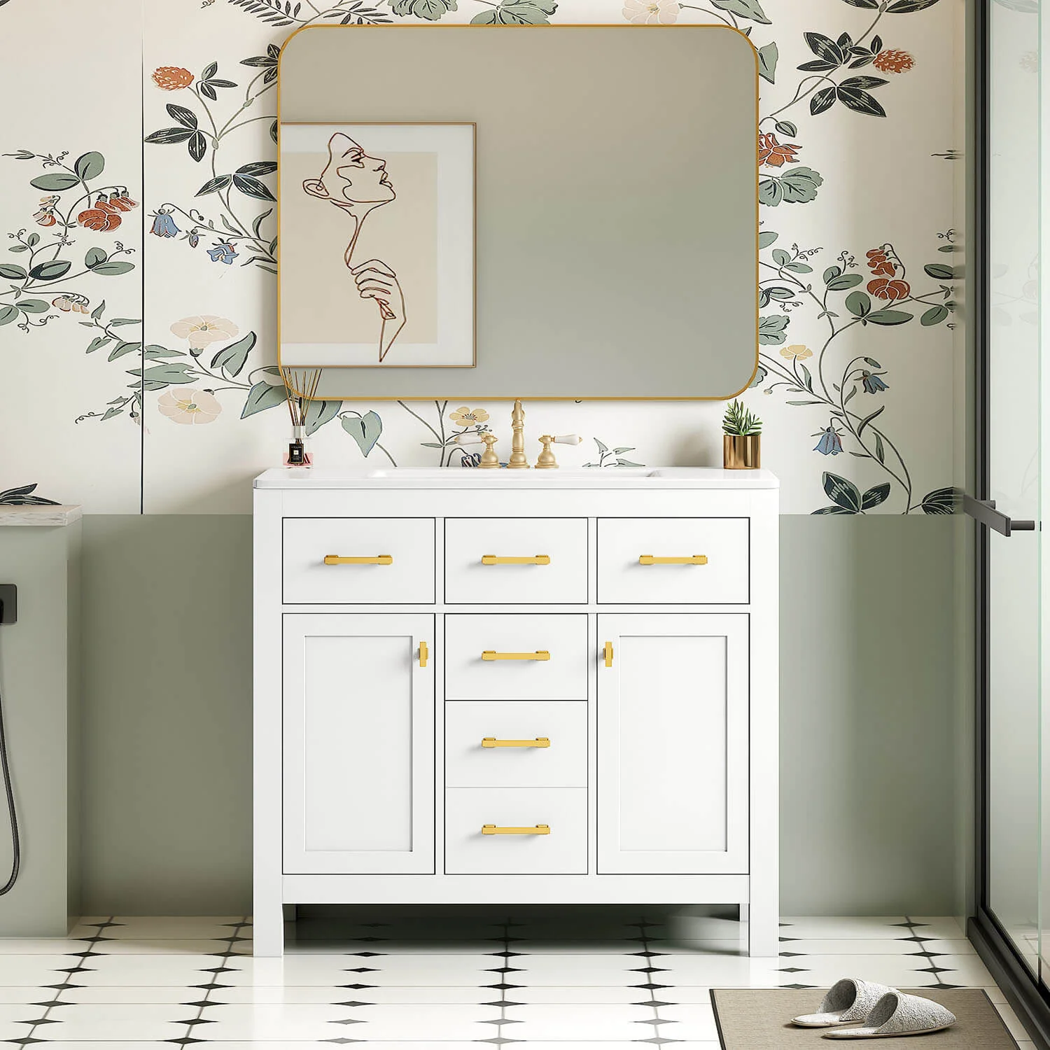 Bathroom Vanity with Ceramic Top